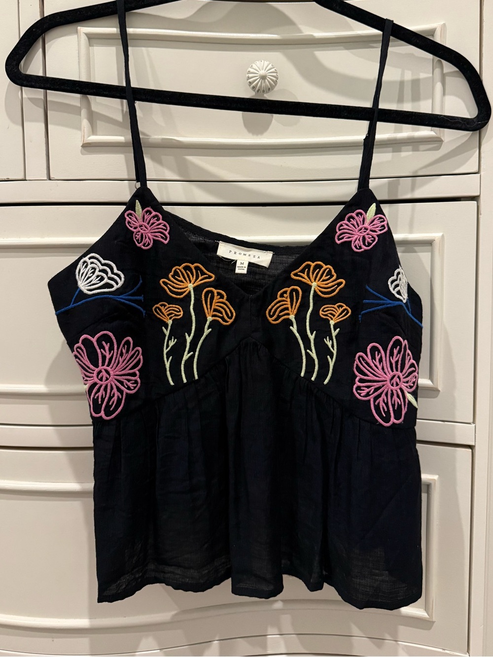 Black Floral Tank Top
